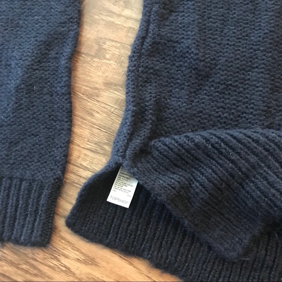 TOPSHOP French Blue Metallic Chunky Soft Fuzzy Sweater Size 8 - Picture 5 of 7